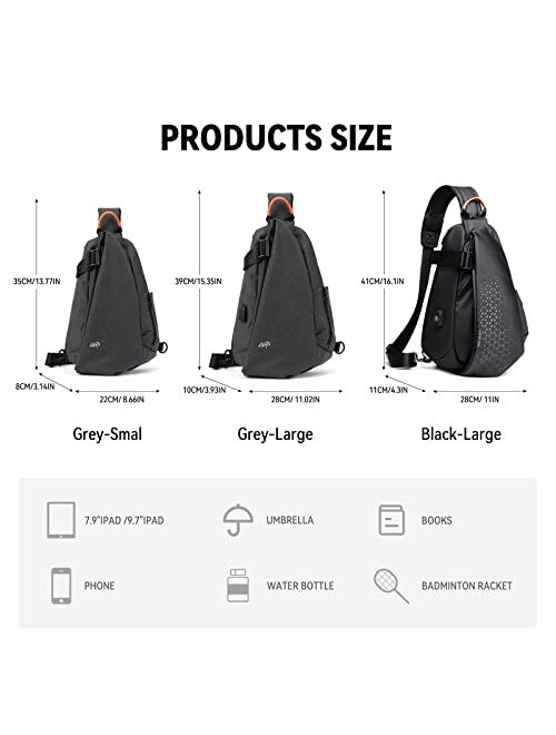 Sunmop Anti-Theft Crossbody Sling Bag for Men Women,Small Backpack One Shoulder Bag,Chest Bag Sling Backpack Water Resistant