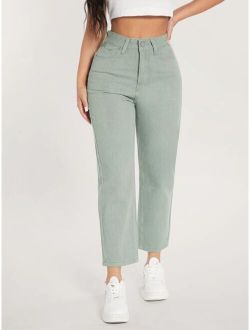 PETITE High Waist Mom Cropped Jeans