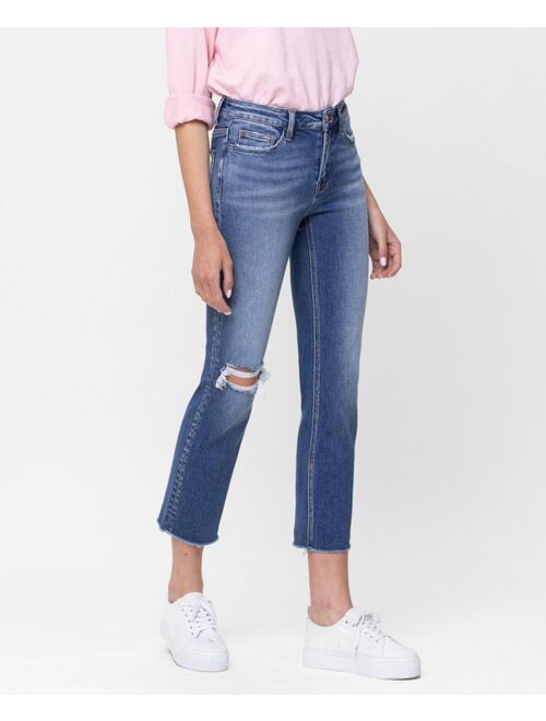 VERVET Women's Mid-Rise Straight Crop Jeans