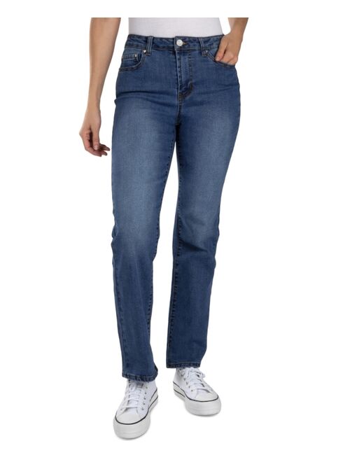 Indigo Rein Juniors' High-Rise Straight-Leg Jeans