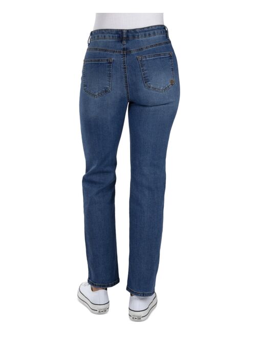 Indigo Rein Juniors' High-Rise Straight-Leg Jeans