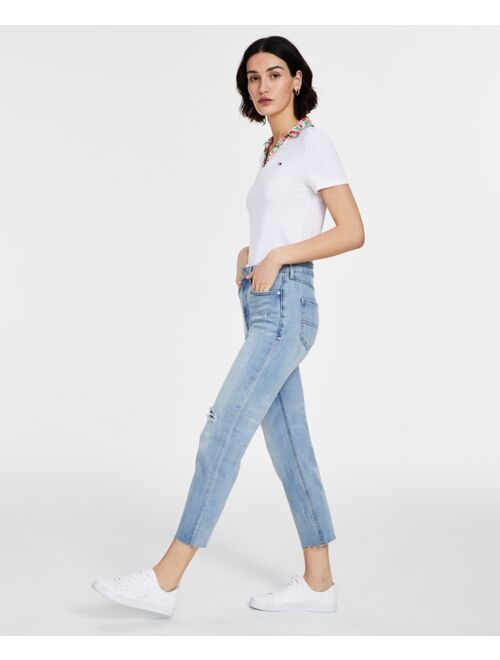 Tommy Jeans High-Rise Straight-Leg Cropped Jeans