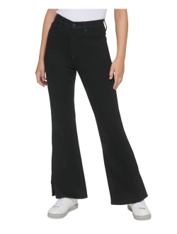 Jeans Women's High-Rise Flared Slit-Hem Jeans