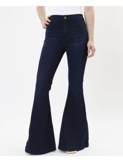 Kancan Women's High Rise Flare Jeans