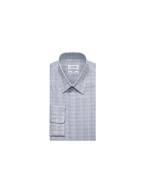 Calvin Klein Men's Dress Shirts Non Iron Stretch Regular Fit Check