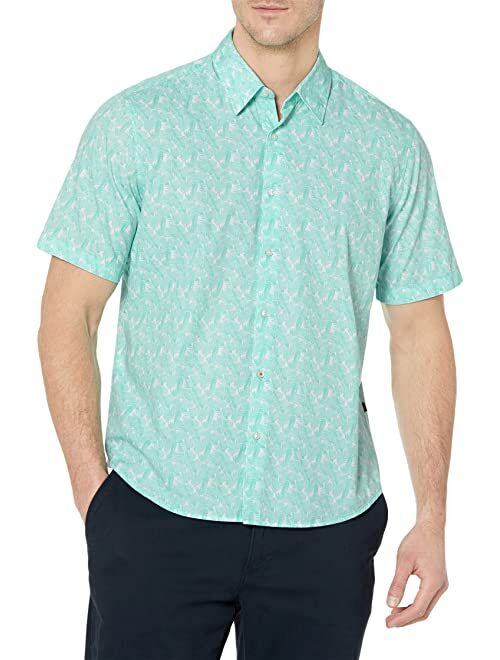 BOSS Rash Patterned Short Sleeve Button-Down Shirt