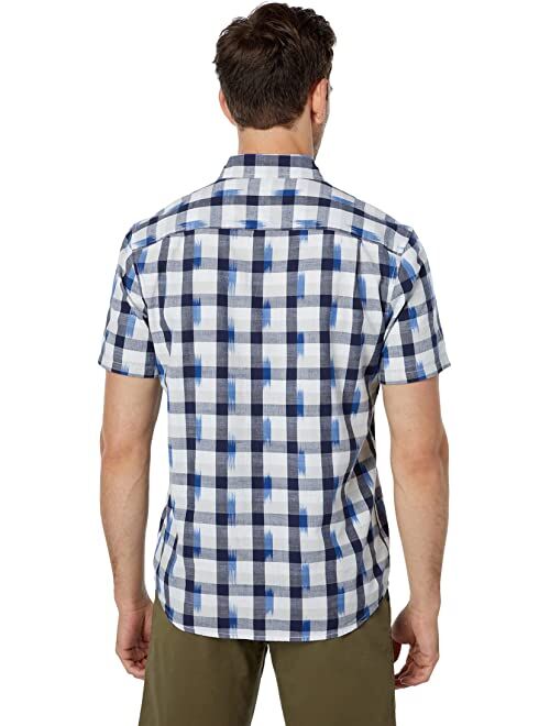 Lucky Brand Ikat Plaid Workwear Short Sleeve Shirt