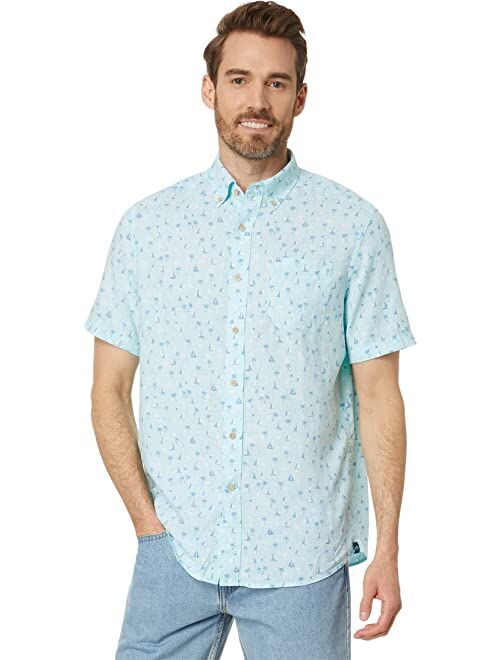 Southern Tide Short Sleeve Seascape Sailing Sport Shirt