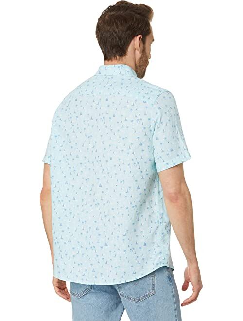 Southern Tide Short Sleeve Seascape Sailing Sport Shirt