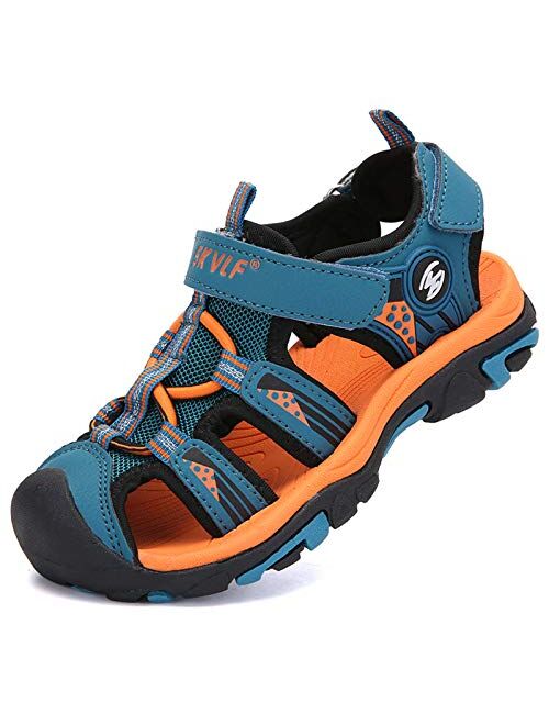 DADAWEN Boy's Girl's Outdoor Athletic Strap Breathable Closed-Toe Water Sandals (Toddler/Little Kid/Big Kid)