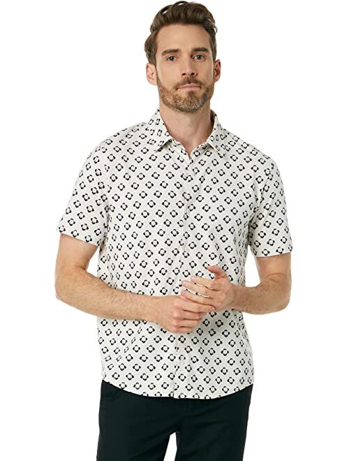 Vince Geo Floral Printed Short Sleeve Button-Down