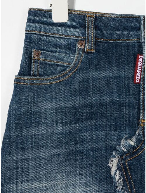 Dsquared2 Kids washed-denim mini skirt