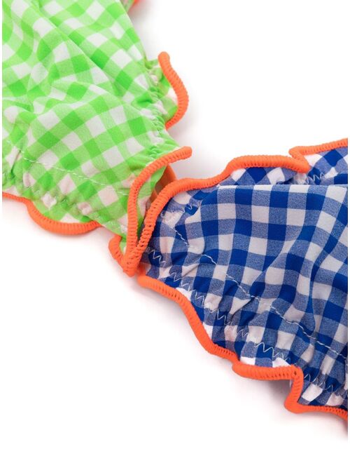 MC2 Saint Barth Kids checkered ruffled bikini