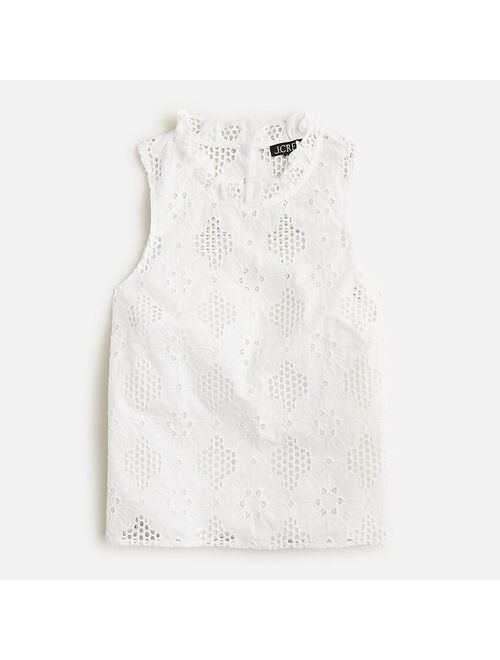 J.Crew Sleeveless ruffle-trim top in eyelet