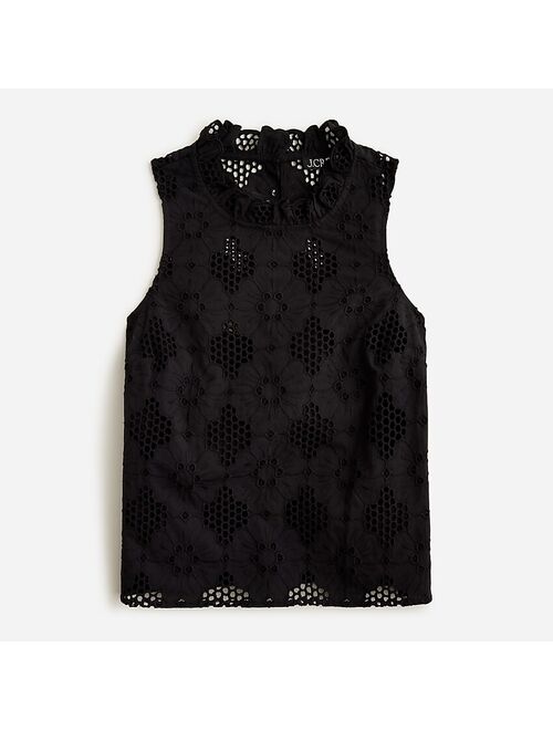 J.Crew Sleeveless ruffle-trim top in eyelet