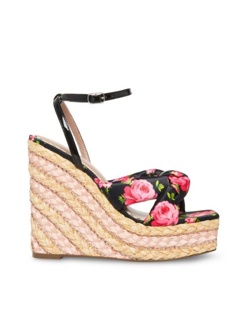 BETSEY JOHNSON Women's Pansie Floral Wedge Sandals