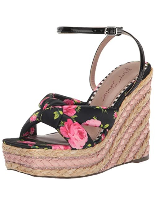 BETSEY JOHNSON Women's Pansie Floral Wedge Sandals