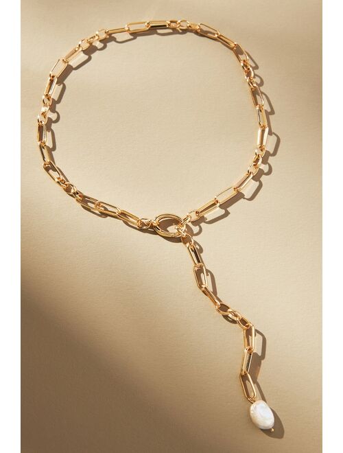 Anthropologie Paperclip Chain Lariat Necklace