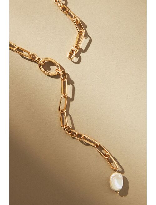 Anthropologie Paperclip Chain Lariat Necklace