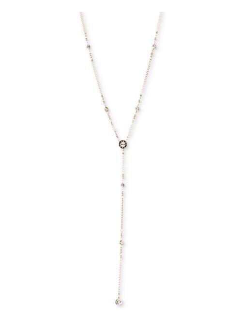 DKNY Logo Crystal Station Y-Necklace, Created for Macy's