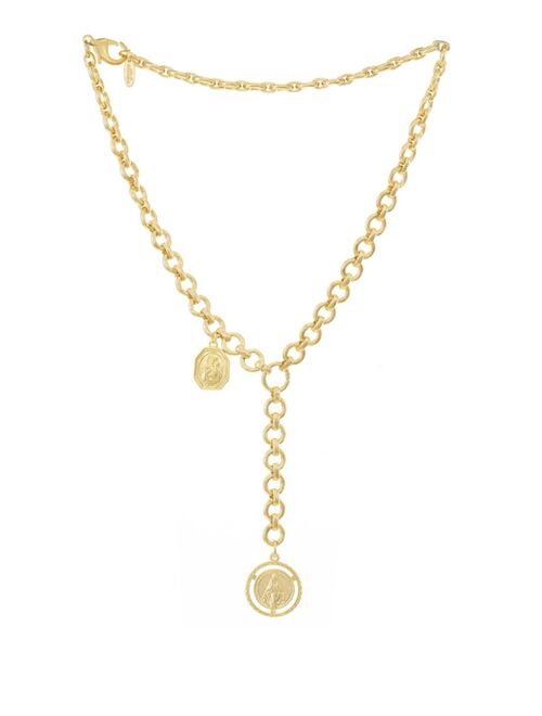 ETTIKA Double Coin Lariat Chain Necklace