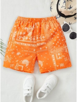 Toddler Boys Paisley Scarf Print Shorts