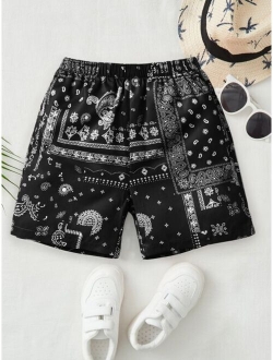 Toddler Boys Paisley Scarf Print Shorts