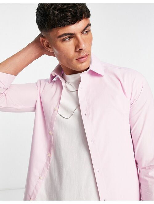 French Connection skinny fit formal shirt in dusty pink