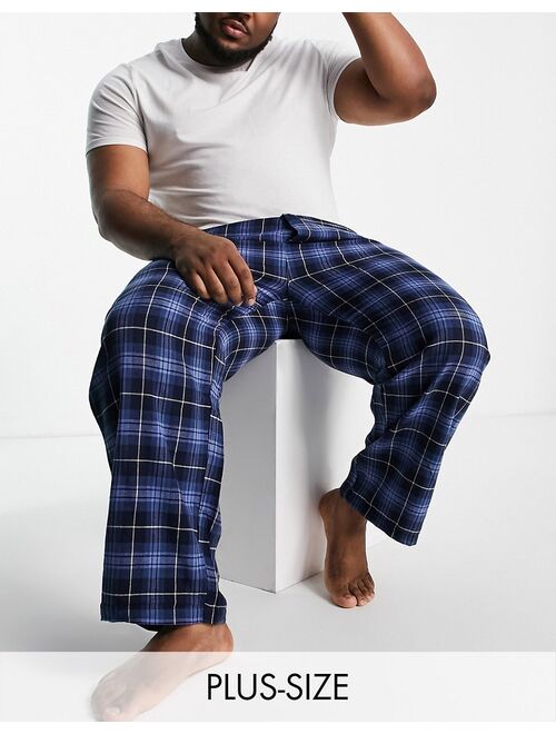 French Connection Plus lounge bottoms in blue check