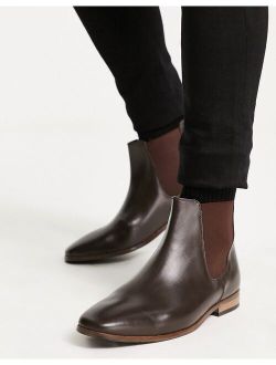 leather Chelsea boots in brown