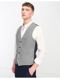 suit vest in black and gray check