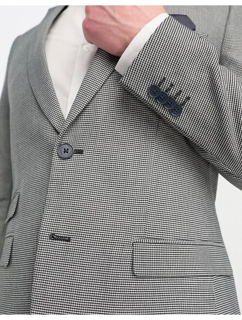 French Connection suit jacket in black and gray check