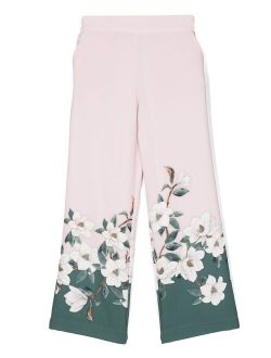 floral-print detail trousers