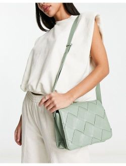 plait shoulder bag in green