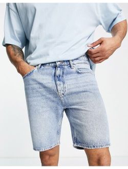 relaxed fit denim shorts in blue