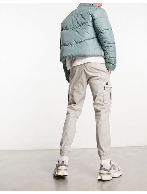 Pull&Bear cargo joggers in stone