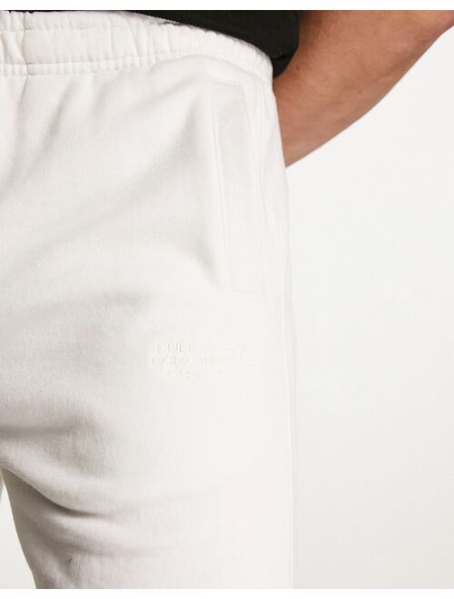 Pull&Bear basic jersey shorts in white