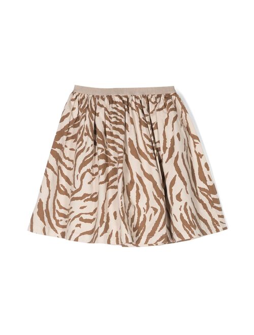 Zhoe & Tobiah tiger-print cotton skirt