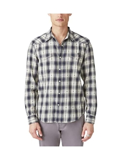 Plaid Dobby Western Long Sleeve Shirt