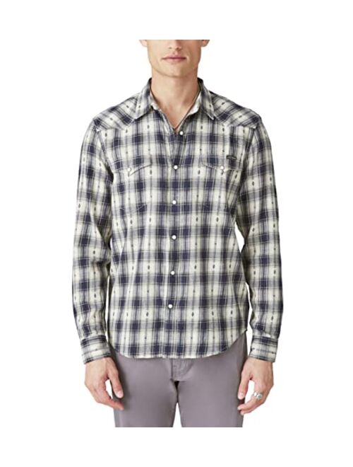 Lucky Brand Plaid Dobby Western Long Sleeve Shirt