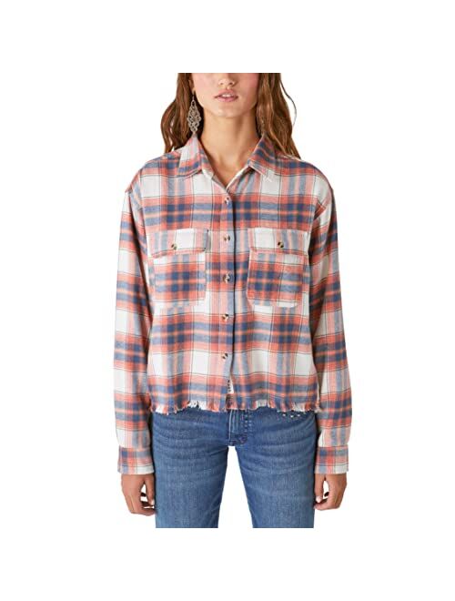 Lucky Brand Plaid Dobby Western Long Sleeve Shirt