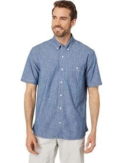 Comfort Stretch Chambray Shirt Short Sleeve Traditional Fit