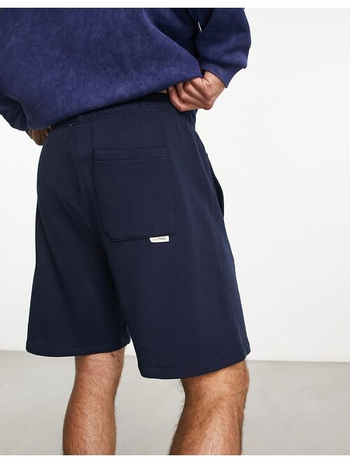 Pull&Bear basic jersey short in navy