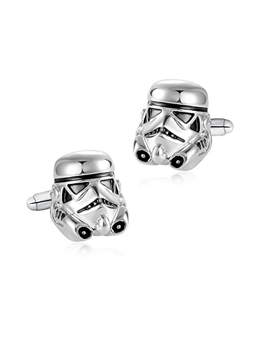 Xiuxian Jewelry Romc Locu Classic Movie Design Cufflinks Vintage Jewelry Galactic Empire Storm Trooper Spaceship Cuff Button