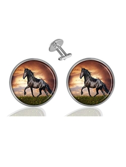 ecowcow Custom Classic Jewelry Tuxedo Shirt Sliver Cufflinks Men's Unique Business Wedding Gifts