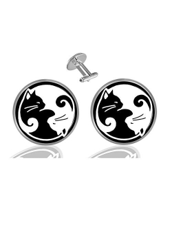 ecowcow Custom Classic Jewelry Tuxedo Shirt Sliver Cufflinks Men's Unique Business Wedding Gifts