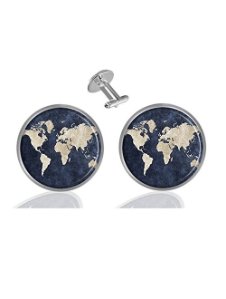 ecowcow Custom Classic Jewelry Tuxedo Shirt Sliver Cufflinks Men's Unique Business Wedding Gifts