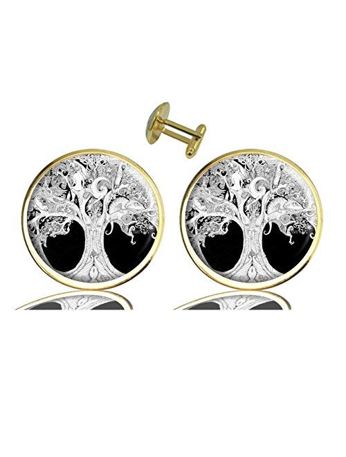 ecowcow Custom Classic Jewelry Tuxedo Shirt Sliver Cufflinks Men's Unique Business Wedding Gifts