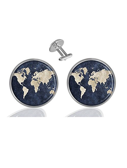 ecowcow Custom Classic Jewelry Tuxedo Shirt Sliver Cufflinks Men's Unique Business Wedding Gifts