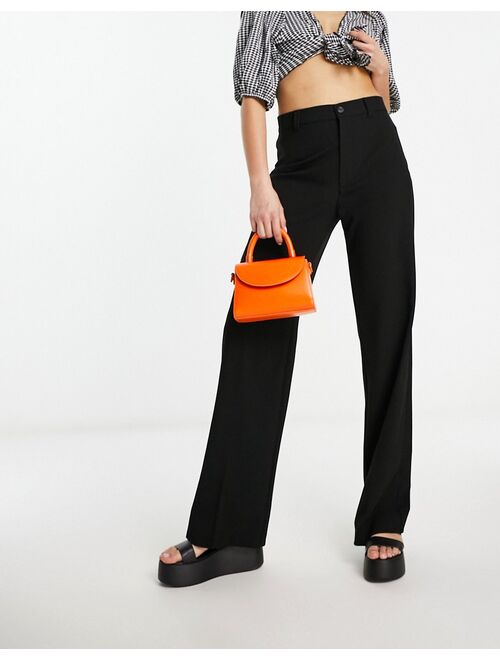 Pull&Bear high waisted tailored pants in black